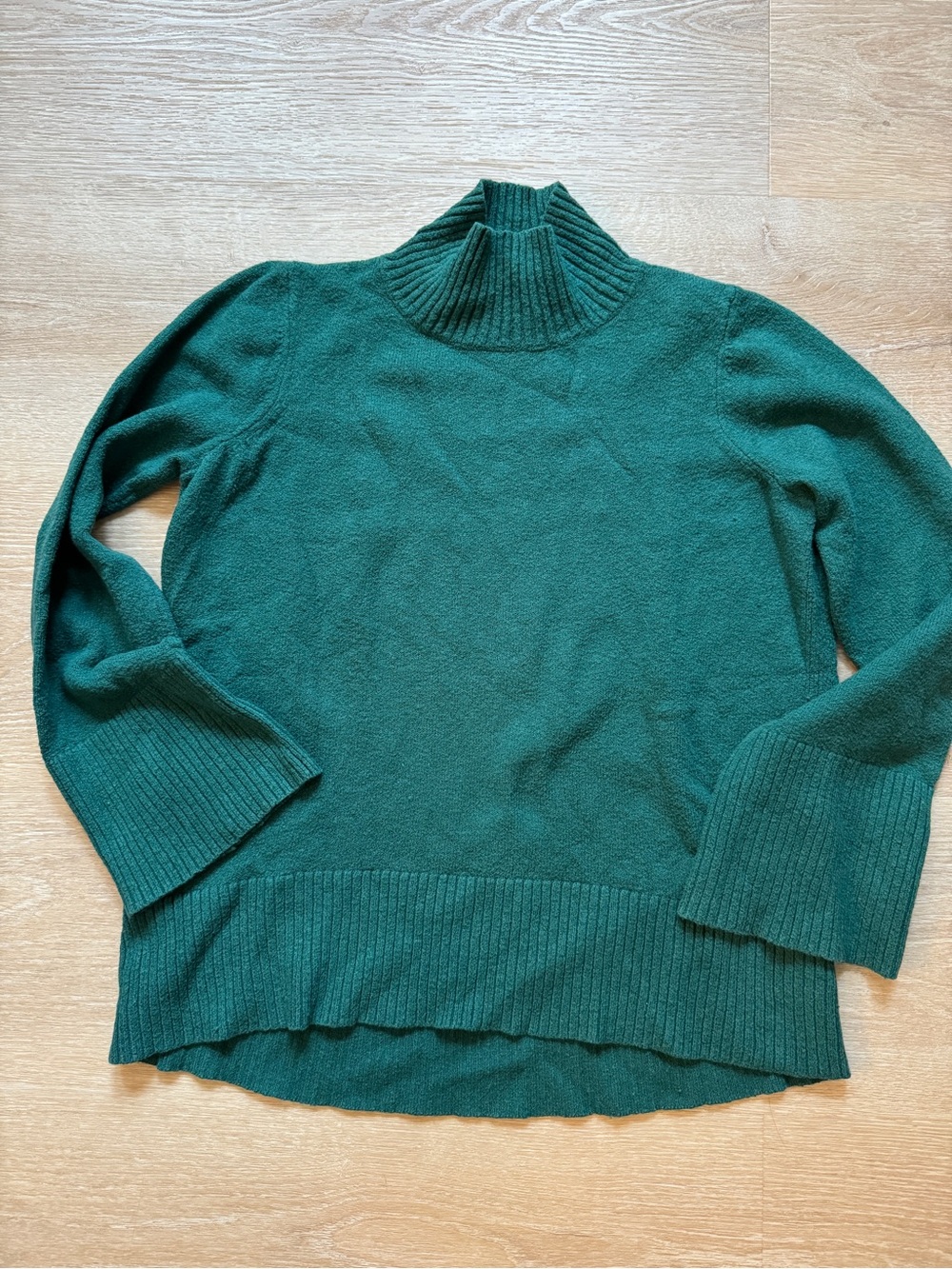 LOFT Forest Green Mock Turtleneck Sweater Women’s Size Small, Oversized Fit